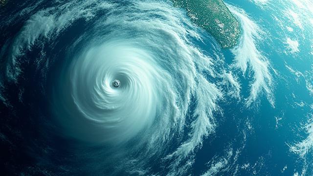 Farbenfrohe Satellitenbild-Komposition der Erde mit Wetterphänomenen